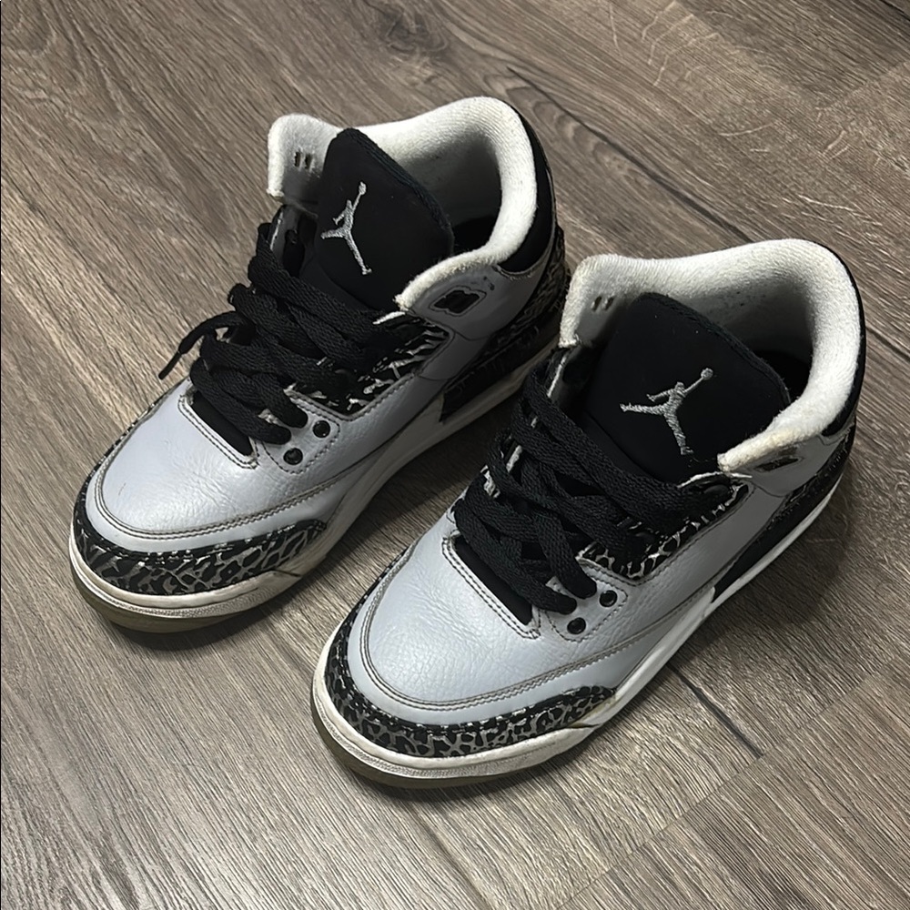 Jordan Black and Gray Sneakers with Elephant Print